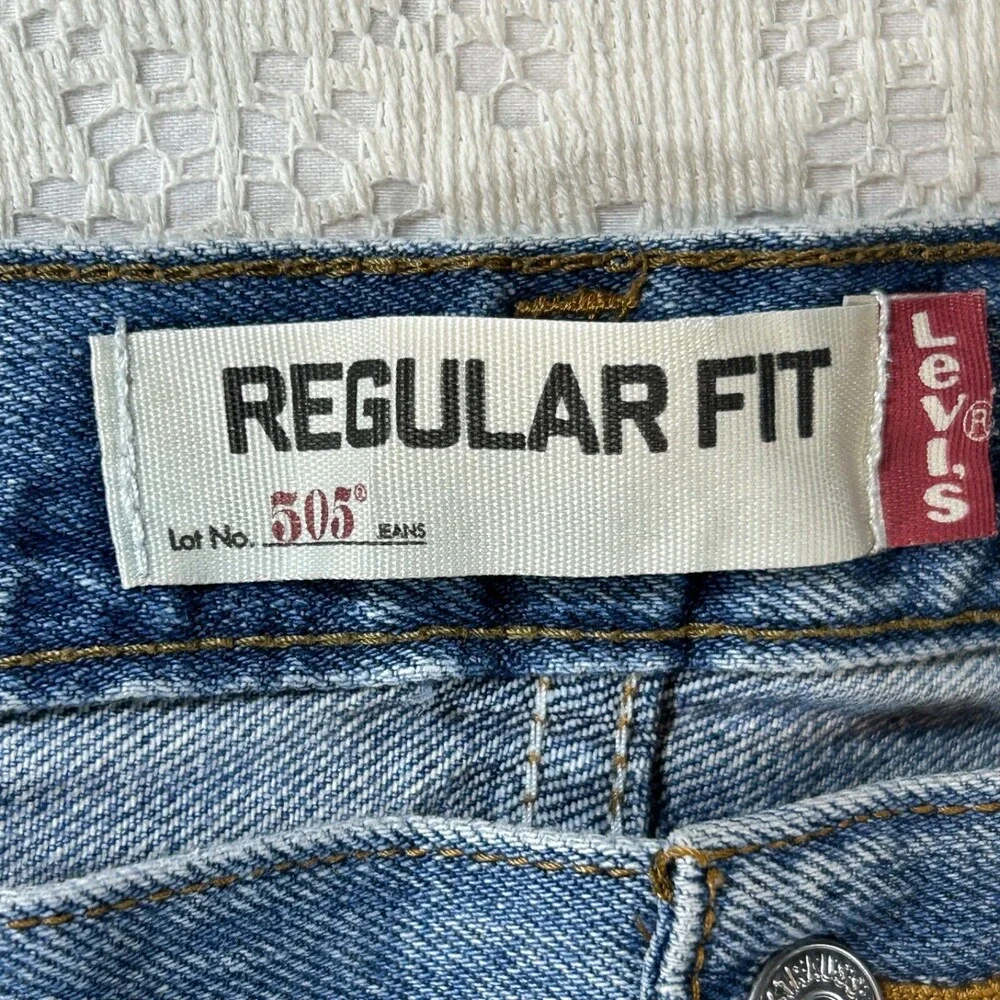 Levi's 505 Men's Jeans 40x30 Regular Straight Mid Rise Medium Wash Denim Blue
